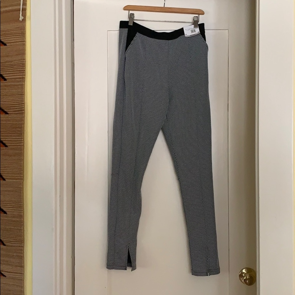 Black and White Stretch Top Shop Pants- Size 10